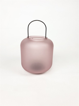 Glass Lantern Soft Pink