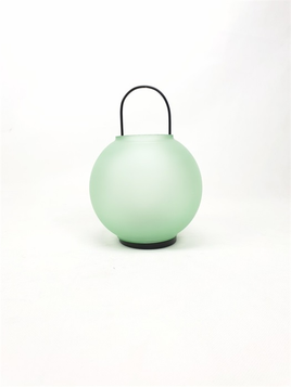 Glass Lantern 15x21.5cm Soft Green