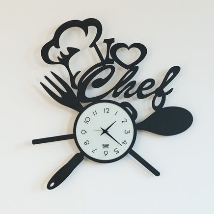 BeoXL - Wandklok Modern Italiaans ontwerp "I love chef"