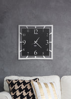 BeoXL - Wandklok Italiaans Design Wandklok Italiaans Design Groot Vierkant zwart/wit - 50 cm