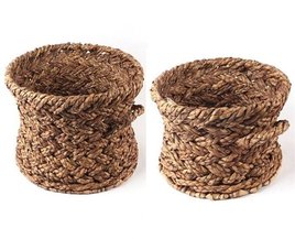 Set of 2 Brown/red woven Basket