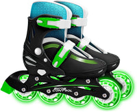 Stamp Inline Skates Skids Control Hardboot Verstelbaar Zwart  zwart/blauw/groen Maat 30-33