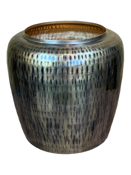 Hammered Jar antiq brass enamel