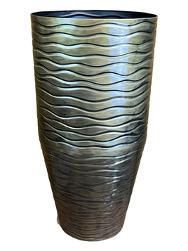 Cone Vase brass antiq enamel