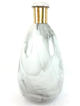 Glass Conic Metal Cervix Vase Marble