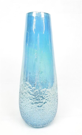 Glass Vase Tube pearly blue