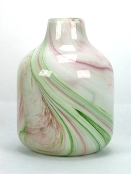 Glass Vase Weck Tainted Green/Pink