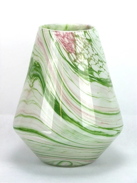 Glass Vase Conic Tainted Green/Pink