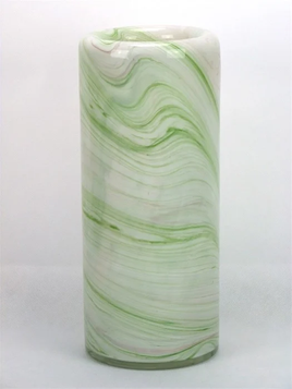 Glass Vase Tube Green/Pink