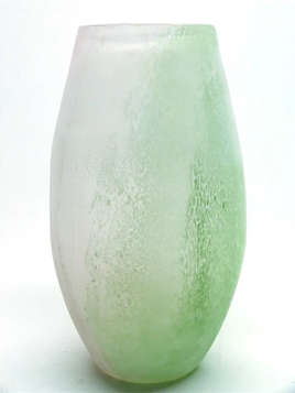 Conic Round Vase White/Green