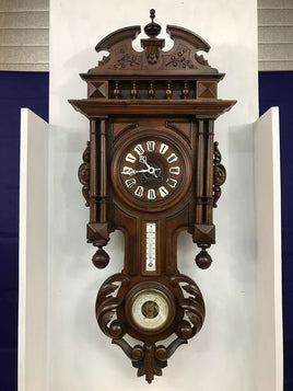 BeoXL - Willem III wandklok met baro- en thermometer - 1900