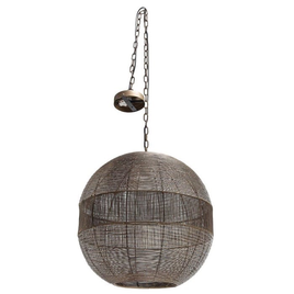 Hanging Gridball Lamp Brass Antique